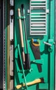 Trench tools equipped on the doors of the workshop truck