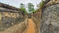 Trench Warfare Of US Army In Ta Con Airport Relics, Vietnam. Royalty Free Stock Photo