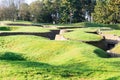 The trenches and craters on battlefield of Vimy ridge.