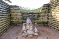 The trenches an.d canon on battlefield of Vimy ridge France