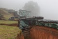 Trenches and underground bunkers, blindage for. Royalty Free Stock Photo