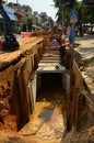 Trenching under a road