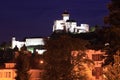 Trencin castle at night Royalty Free Stock Photo