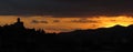 Trencin castle ruins by sunset, Slovakia Royalty Free Stock Photo