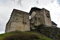 Trencin castle, Slovakia - The castle on top of a hill with its towers and fortified walls. Royalty Free Stock Photo