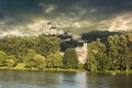 Trencin castle in Slovakia near and river Vah Royalty Free Stock Photo