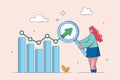 Trend analysis concept. Marketing and sales information, analyze or predict trend line or profit, business forecast