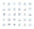 Trend analysis linear icons set. Forecasting, Detection, Monitoring, Analytics, Predictive, Insights, Patterns line Royalty Free Stock Photo