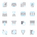 Trend analysis linear icons set. Forecasting, Detection, Monitoring, Analytics, Predictive, Insights, Patterns line Royalty Free Stock Photo