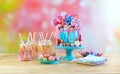 On trend candyland fantasy drip novelty birthday cake Royalty Free Stock Photo