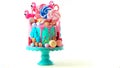 On trend candyland fantasy drip novelty birthday cake Royalty Free Stock Photo