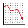 Trend down graph icon. stock icon on white background. flat style. financial market crash icon for your web site design, logo, app Royalty Free Stock Photo