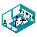 Isometric Office Manager, Front View, Coaches