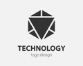 Trend logo vector hexagon tech design. Technology logotype for smart system, network application, crypto icon