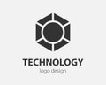 Trend logo vector hexagon tech design. Technology logotype for smart system, network application, crypto icon