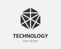 Trend logo vector hexagon tech design. Technology logotype for smart system, network application, crypto icon