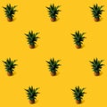 Trend pattern pineapple on orange minimalist concept photo