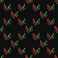 Trend Reversal Candlestick Chart vector colored seamless pattern Royalty Free Stock Photo