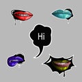 Trend Stickers, Decals - Female lips in pop art style