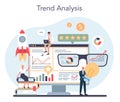 Trend watcher concept. Specialist in tracking the emergence of new