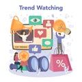 Trend watcher concept. Specialist in tracking the emergence Royalty Free Stock Photo