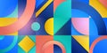 Trending background in cubism style. Illustration with abstract figures. Geometric shapes in squares with a gradient. Template for Royalty Free Stock Photo