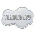 Trending now sign on cloud shape displaying popular and current content Royalty Free Stock Photo