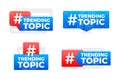 Trending Topic Hashtag Speech Bubble Collection - Colorful and eye-catching vector speech bubbles with the hashtag