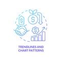 Trendlines and chart patterns blue gradient concept icon Royalty Free Stock Photo