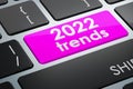 2022 trends button on keyboard, 3D rendering Royalty Free Stock Photo
