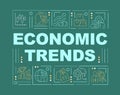 Trends in economy word concepts green banner Royalty Free Stock Photo
