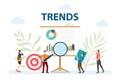 Trends market forecasting people analyze data from graph and chart with modern flat style Royalty Free Stock Photo