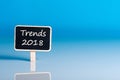 Trends 2018. Tendencies, trend, novelties and forecasts for the next year. Mockup with empty space for text Royalty Free Stock Photo