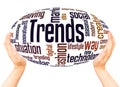Trends word hand sphere cloud concept