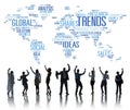 Trends World Map Marketing Ideas Social Style Concept Royalty Free Stock Photo