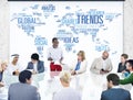 Trends World Map Marketing Ideas Social Style Concept Royalty Free Stock Photo