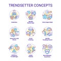 Trendsetter concept icons set