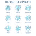 Trendsetter turquoise concept icons set