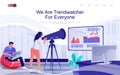Trendwatcher concept isometric landing page. Royalty Free Stock Photo