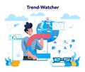 Trendwatcher concept. Specialist in tracking the emergence Royalty Free Stock Photo