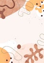 Trendy abstract background with organic geometric shapes. Modern minimal card design with leaf, plants, corals, fluids