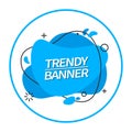 Trendy abstract banner blue color. Royalty Free Stock Photo