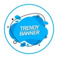 Trendy abstract banner blue color. Royalty Free Stock Photo