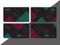 Trendy abstract business card templates. Modern corporate stationary id layout with geometric lines pattern. Vector fashion