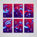 Trendy abstract covers. Futuristic design posters. Liquid color shapes for composition backgrounds. Vector illustration Royalty Free Stock Photo