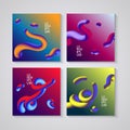 Trendy abstract covers. Futuristic design posters. Liquid color shapes for composition backgrounds. Vector illustration Royalty Free Stock Photo