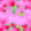 Trendy abstract neon green and baby pink flow liquid shapes. Dynamic psychedelic candy composition