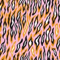 Trendy abstract zebra skin pattern. Seamless striped patterns. Geometry optical effects. Fashion print for fabric. Royalty Free Stock Photo