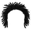 Trendy african long hair dreadlocks . realistic 3d . fashion beauty style