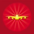 Trendy airplane icon